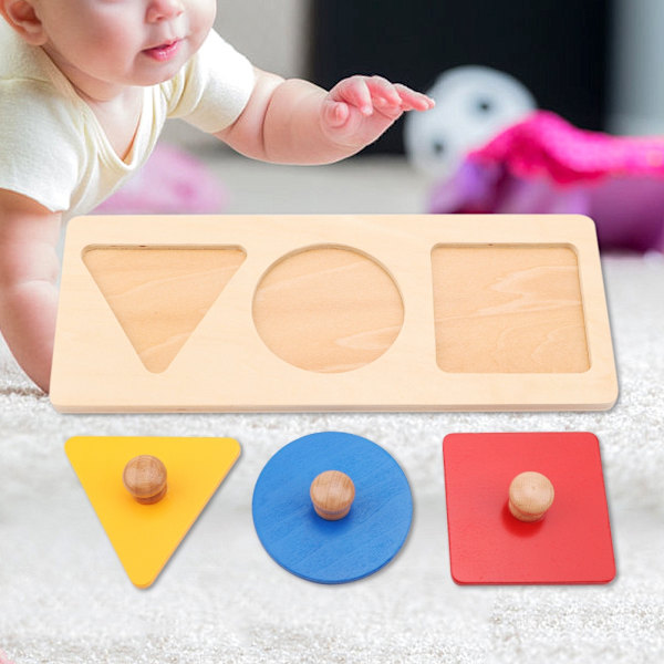 Baby Toddler Hand Grabbing Puzzles Geometrisk Leksak Tidig Barndom