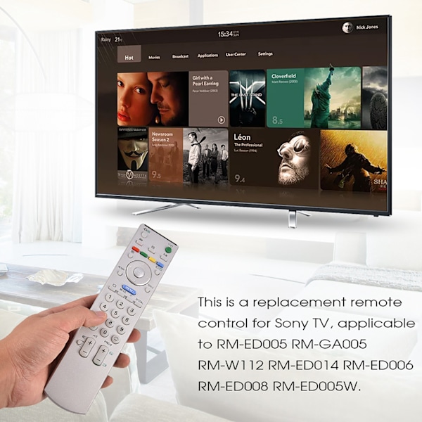 Ersättningsfjärrkontroll för Sony TV RM-ED005 RM-GA005 RM-W112 RM-ED014 RM-ED006 RM-ED008