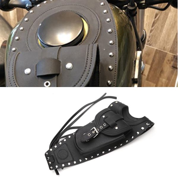Motorcykel Bränsletankväska Gas Tank Pad Cover Svart Konstläder Passar för XLX1000 XL1200X XLH883