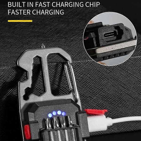 GETIT Mini Bright Light Bærbar Lommelygte Sort+Magnet+Beslag Sort+Magnet+Beslag