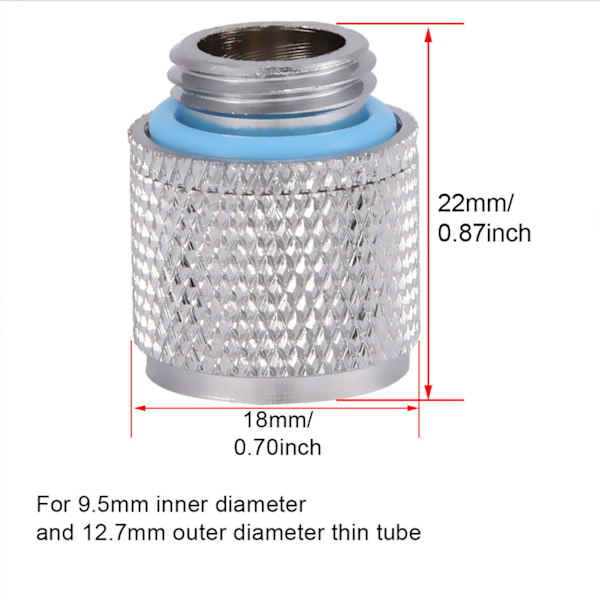 PC Vandkøling To-touch Fitting G1/4 Tråd Pig Connector til Rør 9.5*12.7MM Fladt Hoved