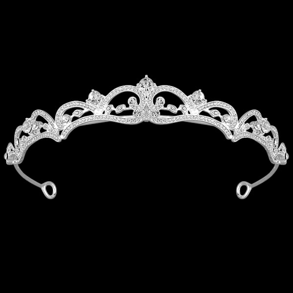 Elegant Kristalltiara, Rostfri Bröllopstiara med Glittrande Kristaller, Handgjorda Lövsmycken för Prinsesskrona, Högkvalitativ Legering