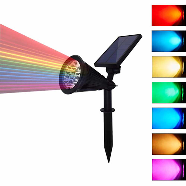 LED Solarlampor, Vattentäta Utomhuslampor, Färgskiftande, 2 Ljusstyrkelägen, Fast & Transformerande Belysning, Enkel Installation, 1 st, Lång