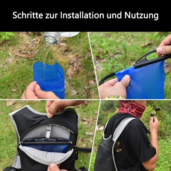 Läckagesäker Vattenbehållare, Trycktolerant 2 Liter Utomhus Vattenreservoar, TPU Material Stor Öppning För Enkel Rengöring, Snabbkopplingsslang