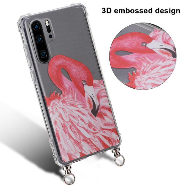 3D-präglat mobilskyddsfodral med snöre till Huawei P30 PRO