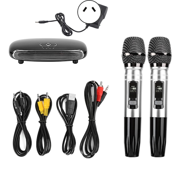 K8 Trådlös Mikrofon Karaoke Vardagsrum TV Mobiltelefon Metallmikrofon Bluetooth Optisk Fiber Ljudkort 110-240VAU-kontakt