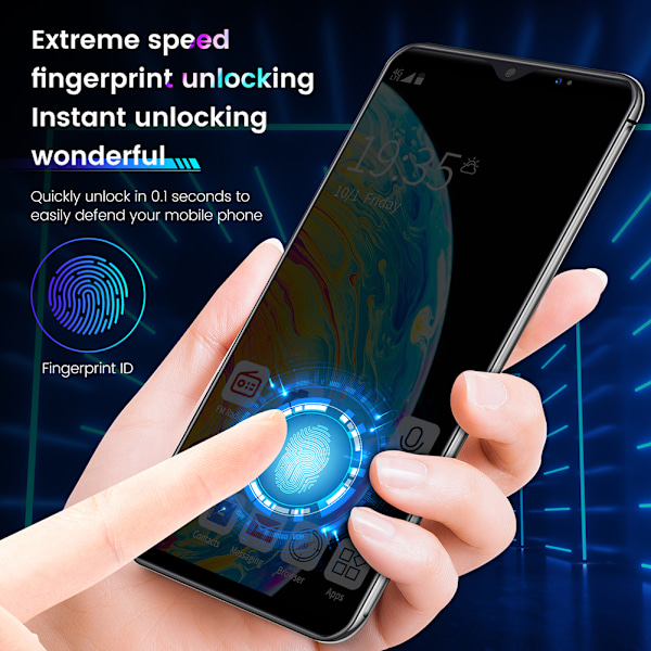 6,1 tums HD Full Screen 1G RAM+8G ROM 3G Dual Card Dual Standby Smartphone för Nowa 5 Pro (100-240V) Svart UK-kontakt