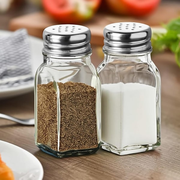 Klassiska Salt- och Pepparkar, Rostfria Lock För Säker Förslutning, Lätt Påfyllning Bred Öppning Bondgårdsstil