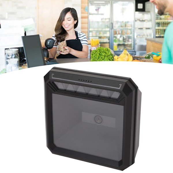 2D 1D QR-kodskanner Hands Free Desktop USB Automatisk 1D Streckkodsläsare för Butik