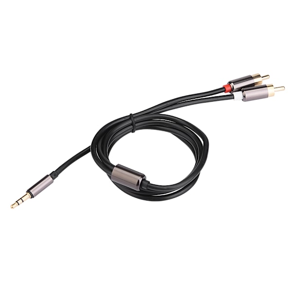 3,5 mm Aux hane till 2RCA hane ljudkabelkontakt Stereo ljudkabeladapterkabel (svart)