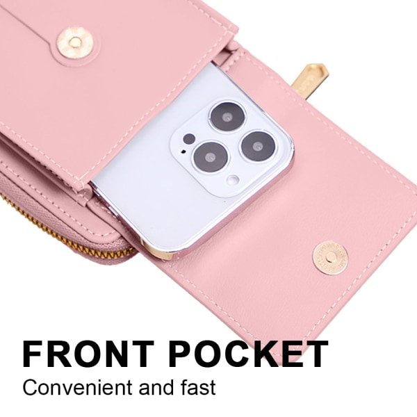 Mobiltelefon taske mode damer pu pung enkel flip crossbody taske