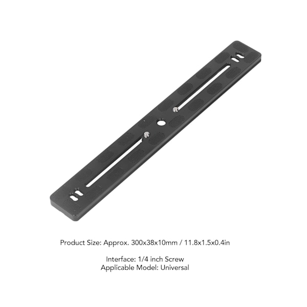 Universell hurtigutløserplate i aluminiumlegering med 1/4in skrue for DSLR-kamera, svart