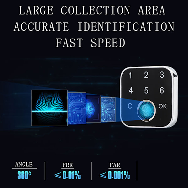 G16 Smart Fingerprint Password Keyless Lock til Skuffe Garderobe Skab Boks Sikkerhedslås