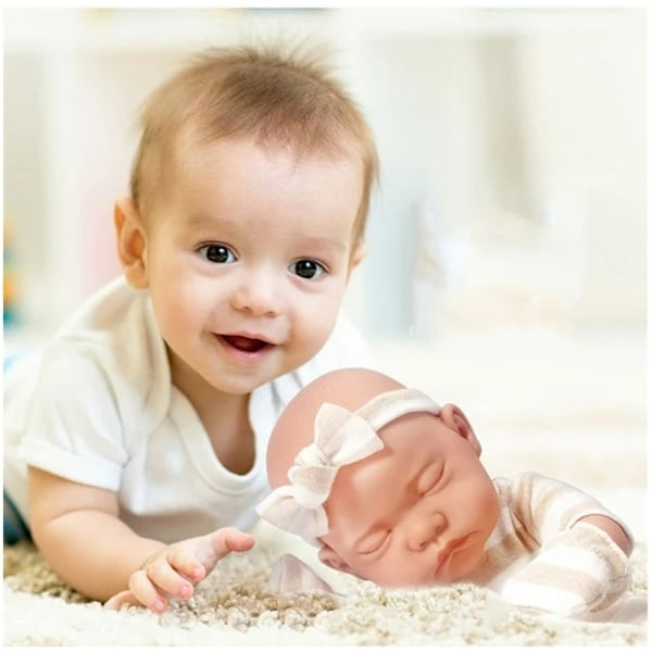 30 cm Reborn Babydocka med Dockkläder Realistisk Babydocka Leksak Tvättbar Silikon Babydocka, Nyfödda Babydockor Leksaker för 3 År Gamla Flickor och Pojkar