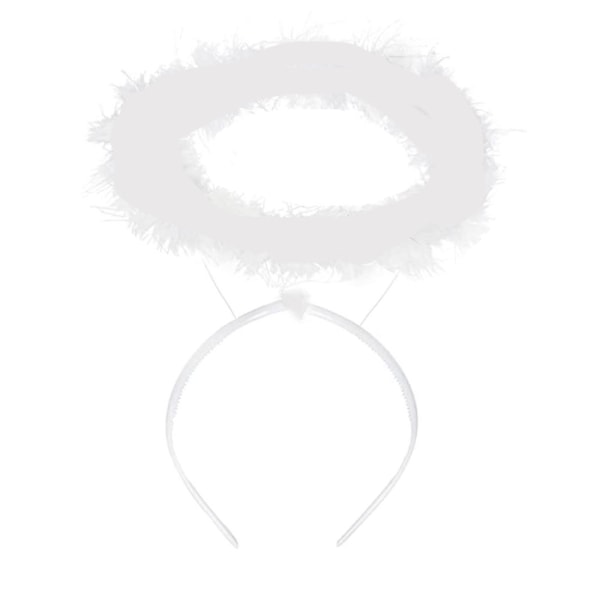Ängel Halo - Vit Fjäder Fluffig Hårband Tillbehör för