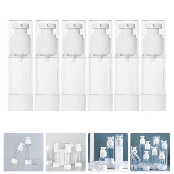 6 st Vakuum Pump Flaska Lotion Dispenser Flaskor Pump Flaska Dispenser Lotion Flaska