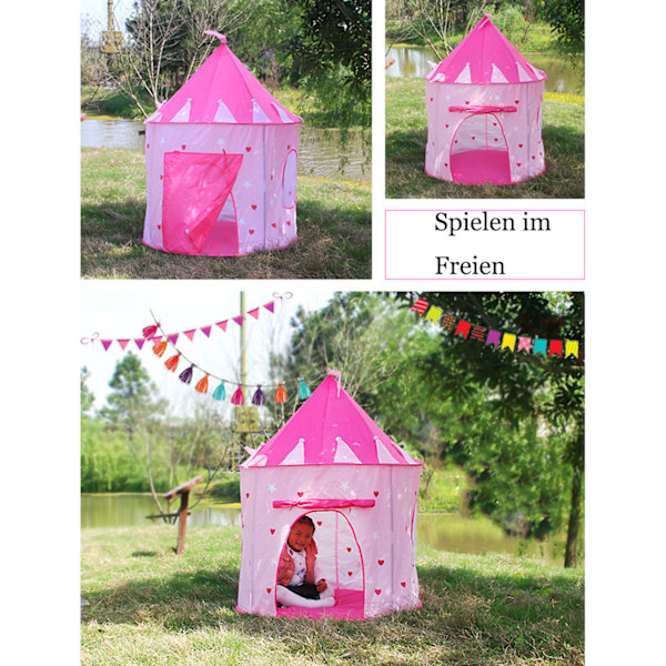 Drömmigt Prinsesstält Retreat, Bollhav & Kryptunnel Set, Lätt Pop Up Portabel Lekstuga, Rymdvärldstema för Inomhus- och Utomhusbruk, Födelsedagspresent