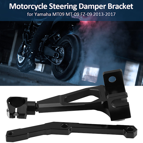 Motorcykel CNC Styrdämpare Fäste Stabilisator Kit för MT09 MT‑09 FZ‑09 2013‑2017