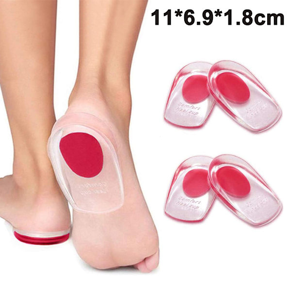 Gelhälkoppar Plantar Fasciitis-inlägg - Silikonhälkoppar för bensporrar Smärtlindrande skydd för dina ömma eller blåmärkena fötter Bästa innersulagelerna