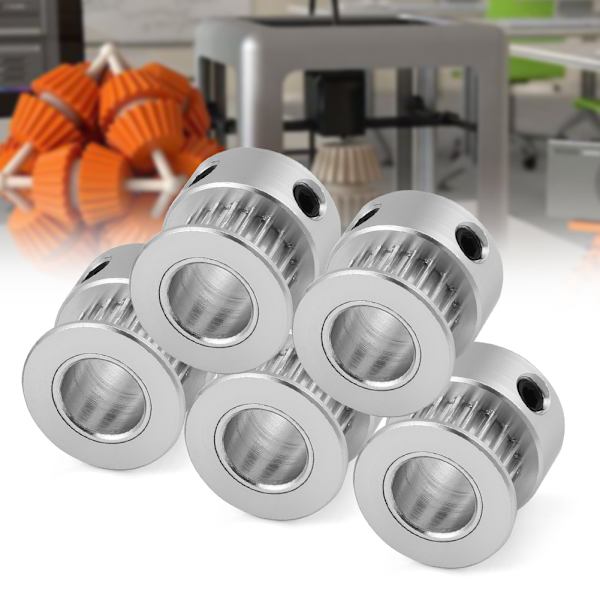 5 stk 2GT 20T aluminiumslegering gir synkron tannhjul reimskive for 3D-skriver 8mm