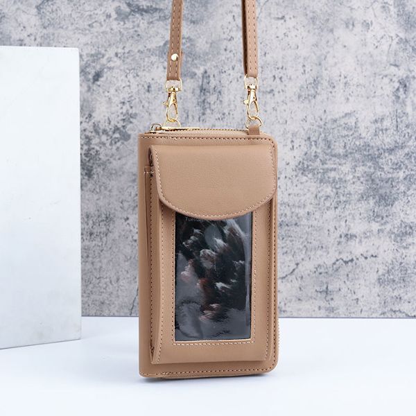 Lille mobiltelefon crossbody taske pung til kvinder, PU læder pung pung mobiltelefon pung til kvinder