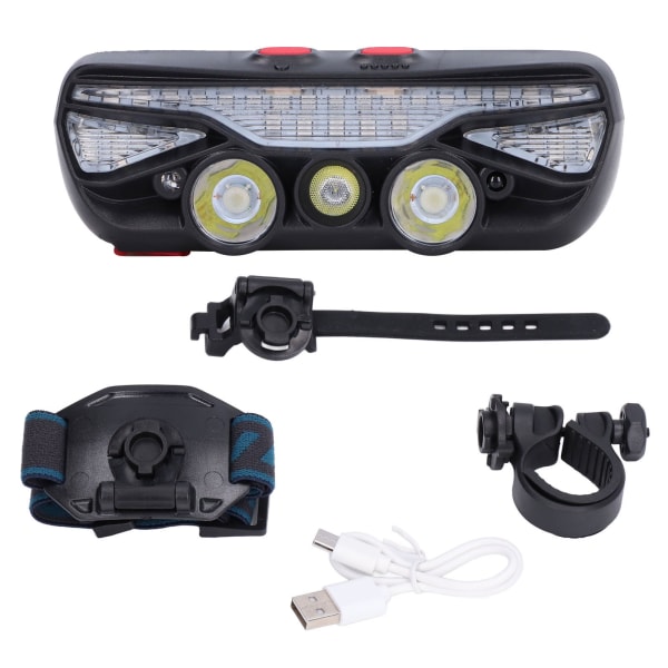 Multifunksjonell LED-hovedlykt Dobbel lyskilde USB-oppladbar