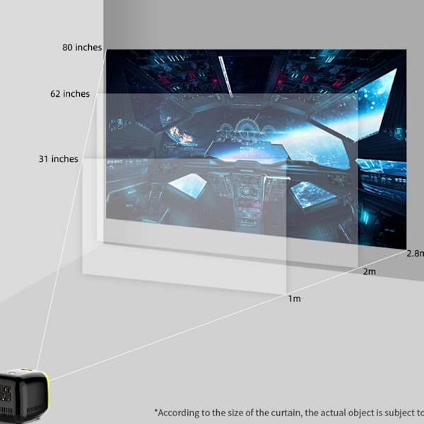 Mini Pico Projektor, Portabel Projektor med Full HD 1080P-skärm, Avancerat Kylsystem för Tyst Drift, Idealisk för Familjeunderhållning