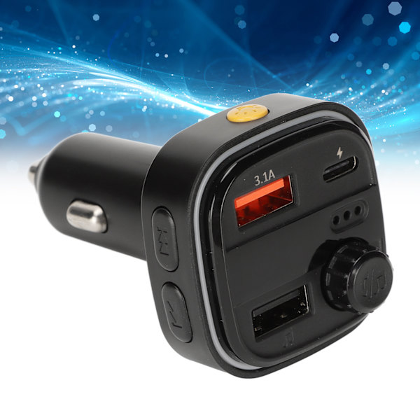 Billadapter med stabil overføring FM-sender QC3.0 USB hurtiglading PD 20W Billadapter FM-sender for bil C26