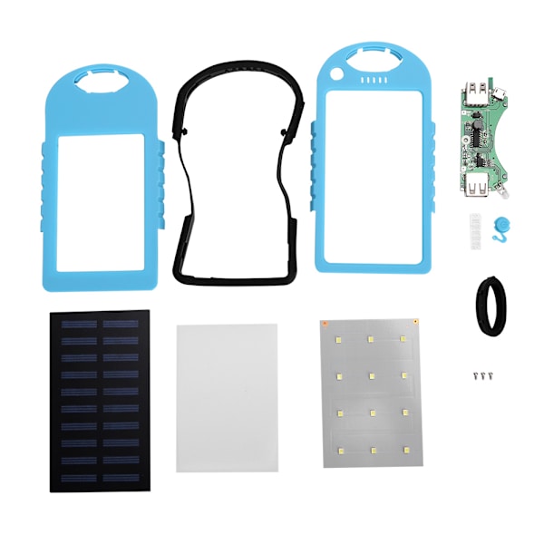 Batteridriven bärbar mobiltelefon powerbank-laddningsbox för iPhone med LED-ljus (blå)