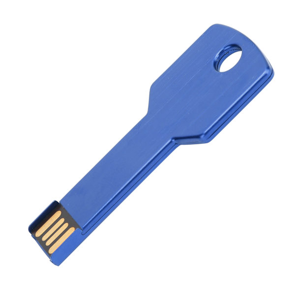 Blå USB Flash Drive Nøgleform USB Memory Disk Plug and Play U Disk til computer og bil