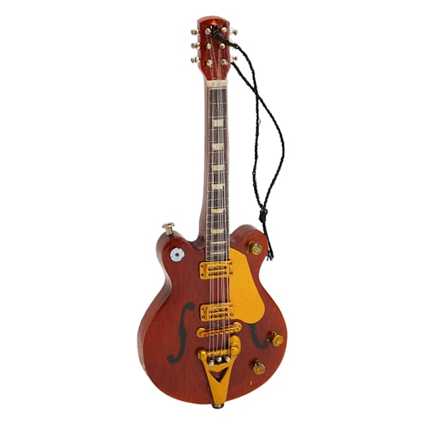 Miniatyr Elektrisk Gitarr Modell Innovativ Simulering Handgjord Trä Gitarr Dekoration för Presenter Samling