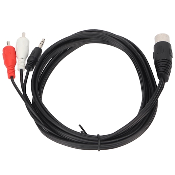 DIN 8-nastainen 3,5 mm:n 2 RCA-kaapeli, uros-uros, suuri DIN-ääniadapterikaapeli vahvistimelle, vastaanottimelle, subwooferi 5,9 jalkaa
