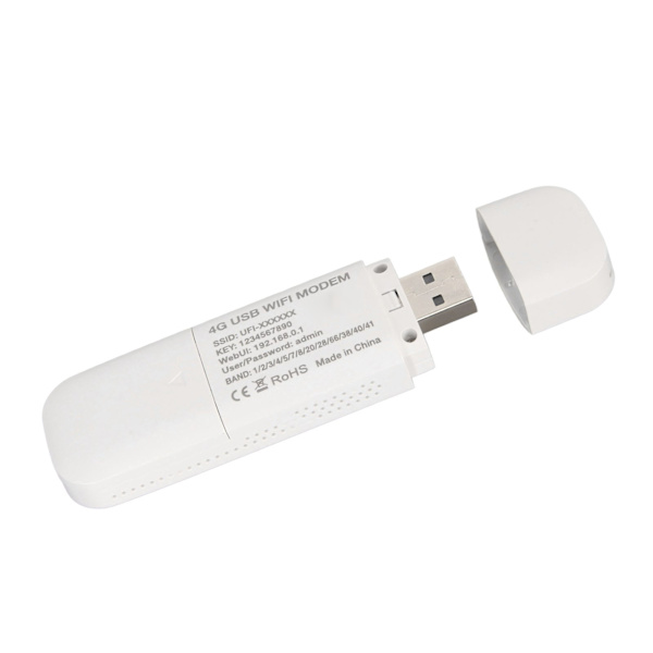 4G LTE USB WiFi -modeemi SIM-korttipaikalla, nopea avattava kannettava 4G-reititin, matkakäyttöön tarkoitettu hotspot, maailmanlaajuinen, yleismallinen, valkoinen