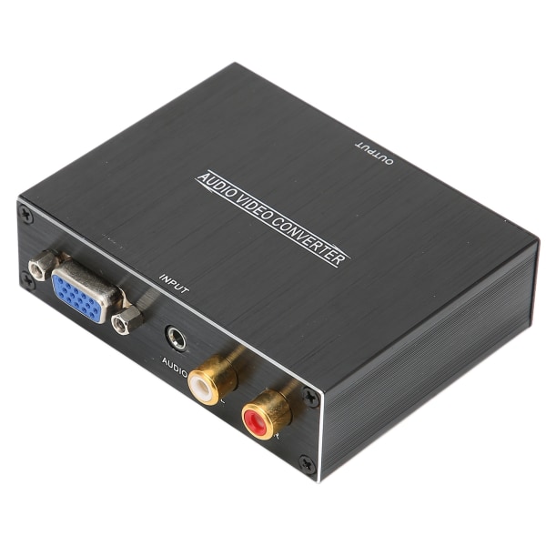 Ljudkonverterare VGA+3,5MM+RCA Ljud till High Definition Multimedia Interface Adapter för PC DVD för XBOX Högtalare 100‑240V