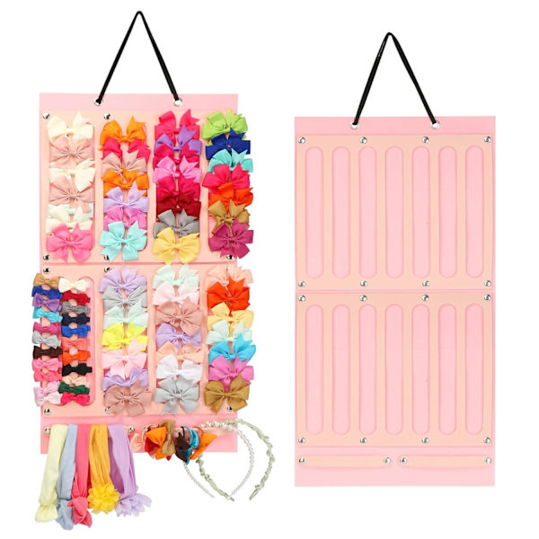 Håraccessoarorganisatör för Babyflickor, Hängande Design för Enkel Demontering &amp; Montering, Hårrosetthållare med Bomullsband, Multifunktionell Förvaring