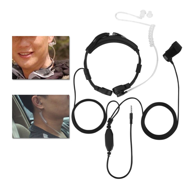 3,5 mm PTT-halsmikrofon med ørepropp, antistråling, skjult luft akustisk rør headset for mobiltelefon