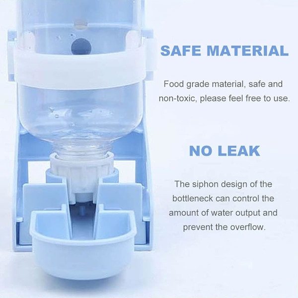 Pet Watering Oasis, Vattenflaska med gravitationsflöde för tyst hydrering, enkel burinstallation för inom- och utomhusbruk, BPA-fri för säkerhet