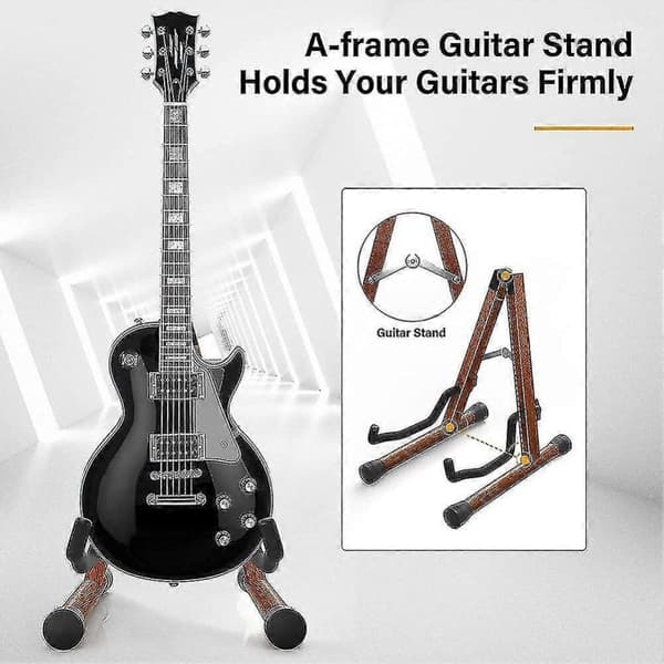 GETIT Gitarstativ, elektrisk gitarstativ, gitarstativ i tre, klassisk