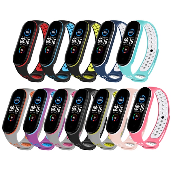 Silikonirannekoru rannekkeen vaihto Xiaomi Mi Band 5:lle Säädettävä ranneke Xiaomi Mi Band 5 NFC:lle