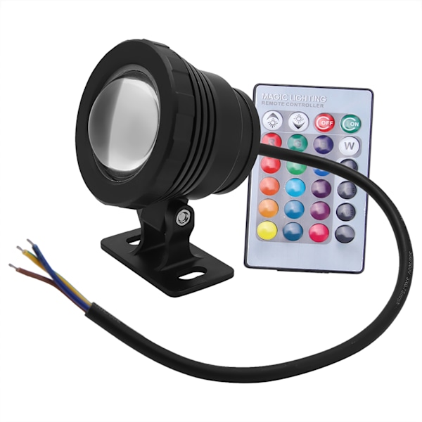 RGB LED undervandslys Vandtæt Multifarvet til udendørs havebelysning AC85-265V (sort)