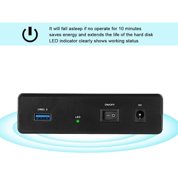 w3530 3,5 tommers USB 3.0 SATA ekstern harddisk mobil diskveske (100-240V) (EU-plugg)