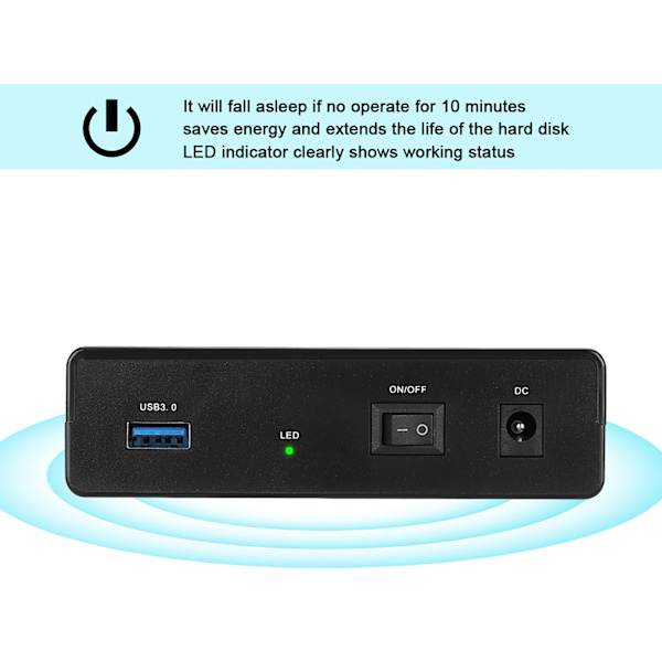 w3530 3,5 tums extern hårddisk mobil diskenhet USB 3.0 SATA (100-240V) (EU-kontakt)