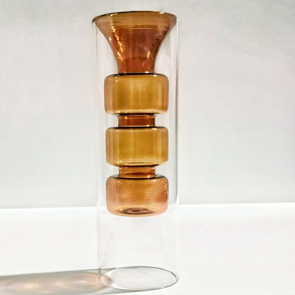 Dekorativ Färgad Glasvas, Hemmakontorsdekorationsvas För Mångsidig Användning, Lägg Till En Touch Av Färg Och Elegans Till Ditt Utrymme Med Denna Utsökta
