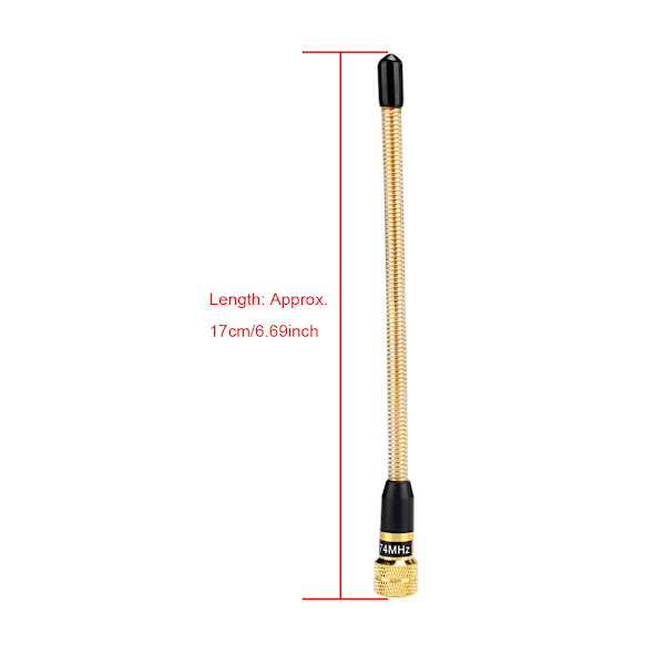 Golden SMA Han Flexible Fjederantenne VHF til Yaesu VX-3R, VX-800, FT-250R, VX-8R, VX-150, FT-60R, VX-160, VX-180 Modeller
