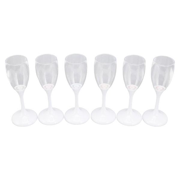 6 st LED-vinglas med belysning, 6 färger