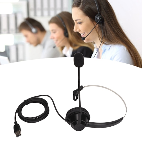 H360DUSB Enkelsidig affärsheadset Svart brusreducerande USB-affärsheadset för USB-gränssnitt
