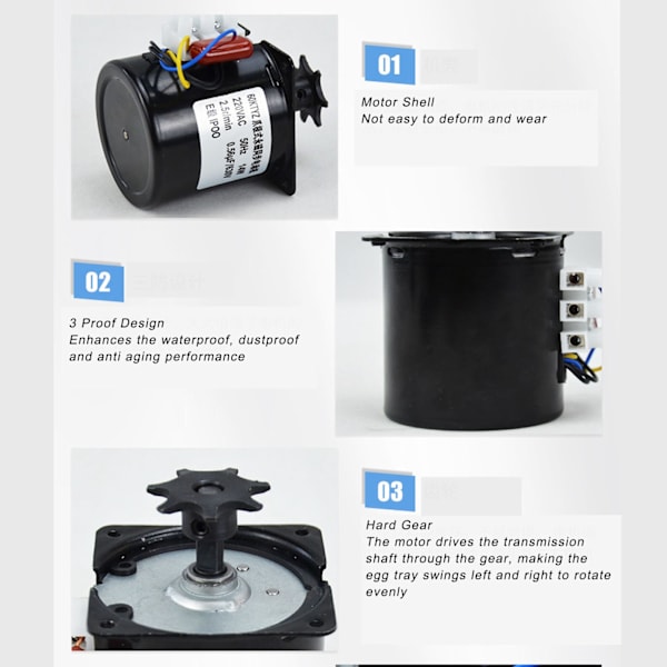 Æg Vende Motor Automatisk Æg Vende Synkron Motor Æg Inkubator Tilbehør 220V