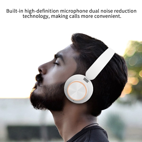 08S Headset Bluetooth 5.0 HiFi Vikbart Teleskopiskt Sport Datorspel Hörlurar Vit