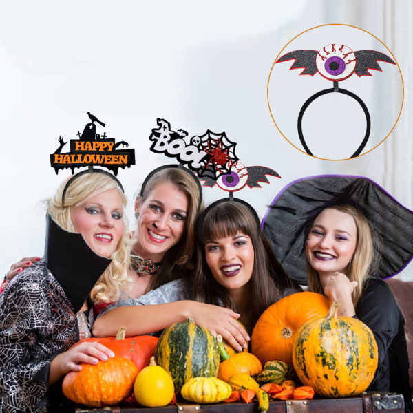 6 stk. Halloween-pandebånd til Halloween-fest, kostume, trick