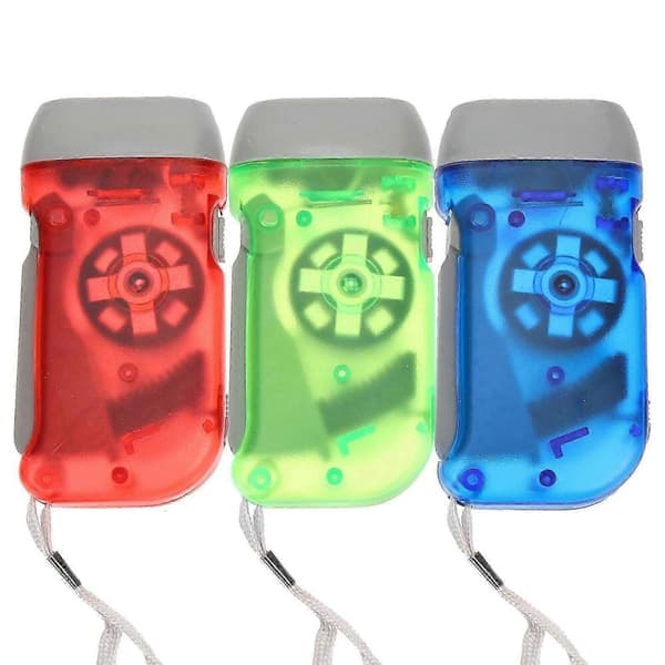 GETIT 3 kpl käsikampivalaisin pieni taskulamppu värillinen taskulamppu 3 LED-taskulamppu kannettava taskulamppu